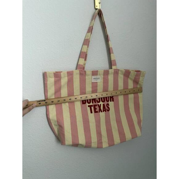 Sézane Canvas Striped Cotton Canvas Contemporary Texas Tote Bag - Picture 3 of 5